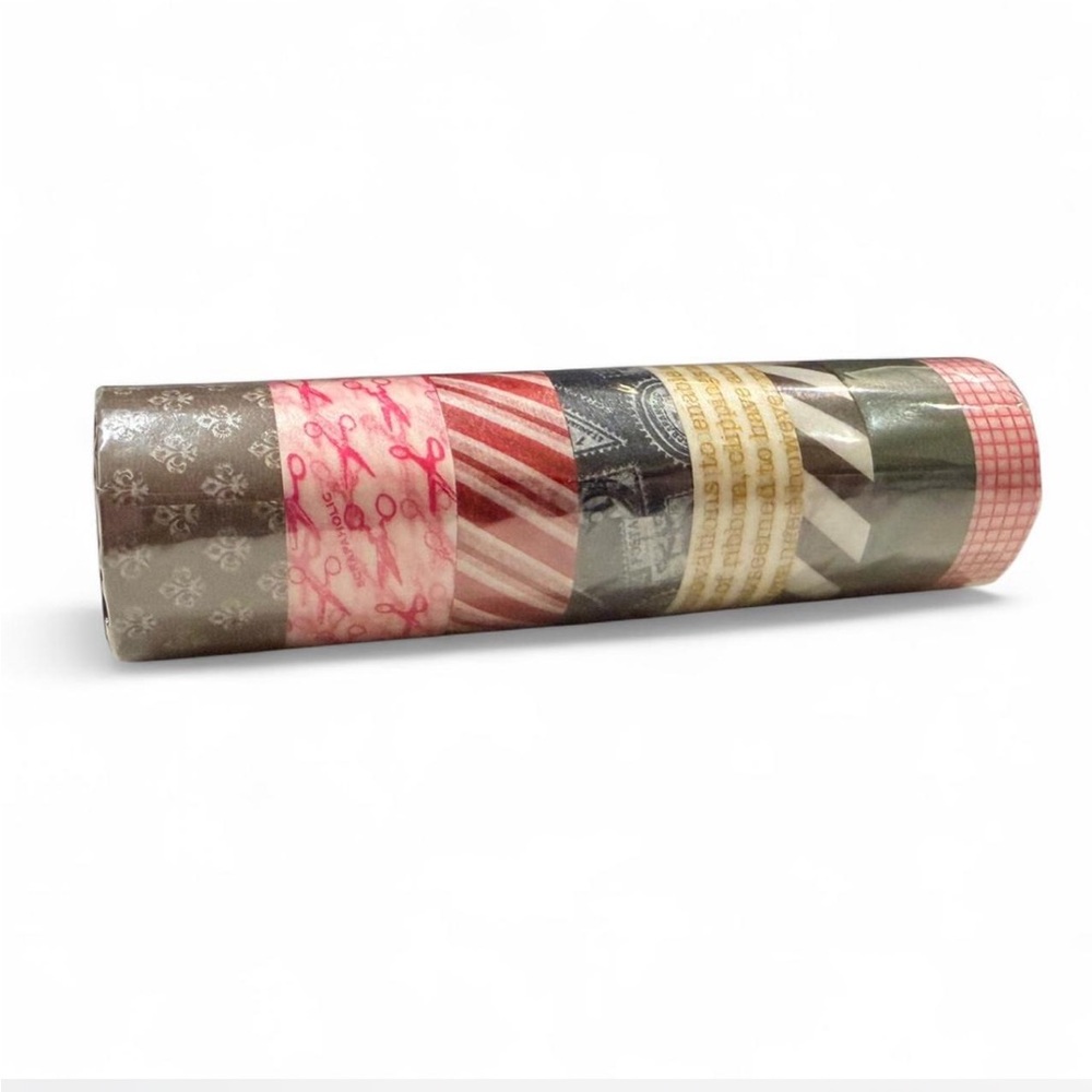 mark. Assorted Patterned Washi Tape 8 set Pink, Gray, Cream, Gold